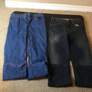 Blue jeans, casual pants